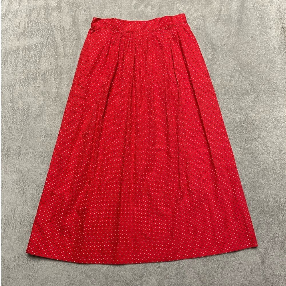 Vintage Pendleton Miss Sophisticates Maxi Skirt Women's 10 Red Pleated Geometric